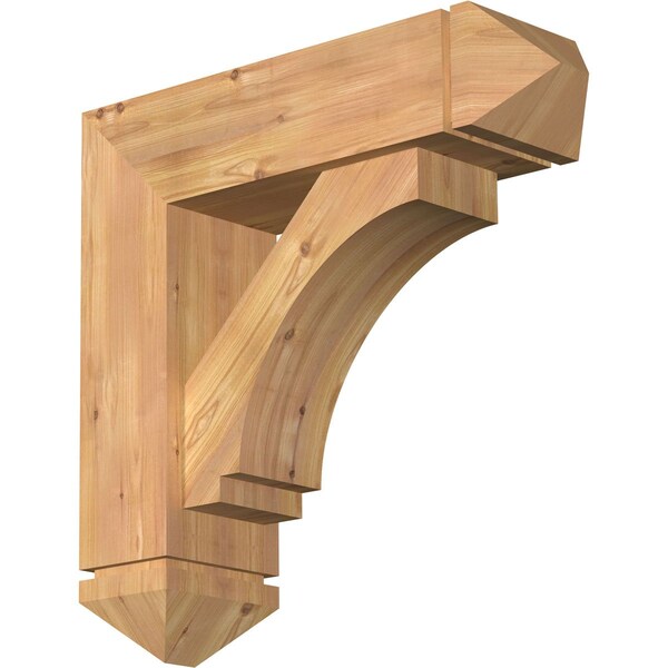 Ekena Millwork Imperial Arts and Crafts Smooth Bracket w/ Offset Brace, Western Red Cedar, 7 1/2"W x 26"D x 26"H BKT0806X26X26IMP03SWR - main